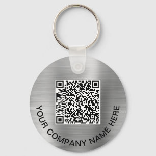 Llavero Personalizado 2 Códigos QR Plata Promocional