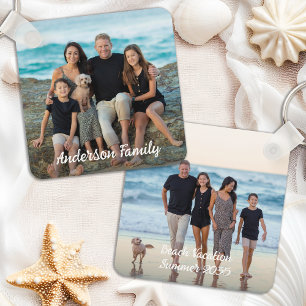 Llavero Personalizado 2 Familia de fotos Vacaciones Simple