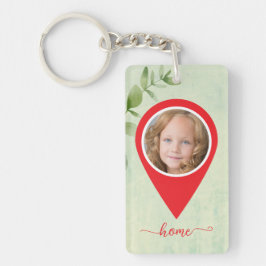 Llavero Personalizado 2 fotos y signo de ubicación elegant