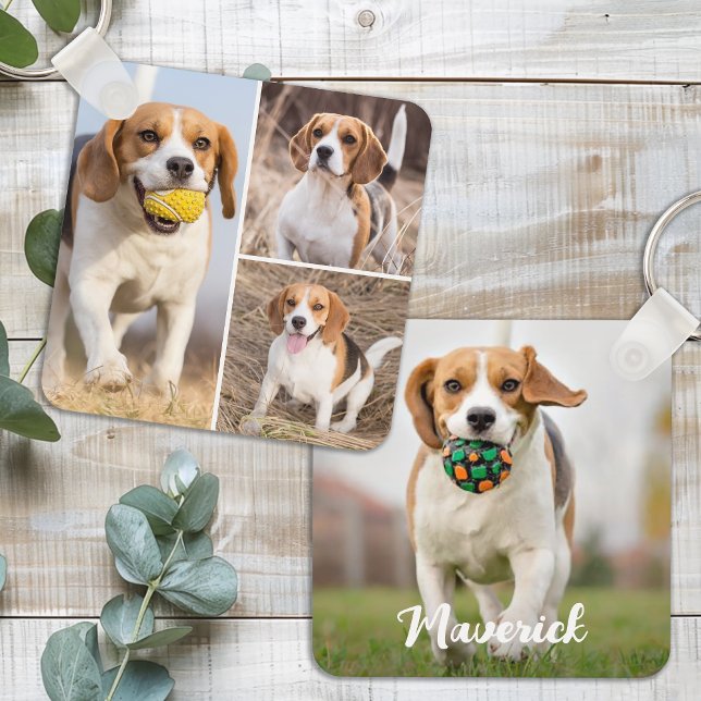 Llavero Personalizado 4 Collages de fotos Mascota moderno  (Subido por el creador)
