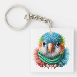 Llavero Personalizado Adorable Fluffy Happy Baby Parrot