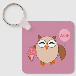 Llavero Personalizado Age Birthday Owl Party Favor