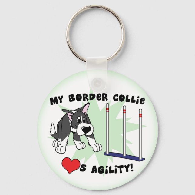 Llavero Personalizado Agility Border Collie Keychain (Anverso)