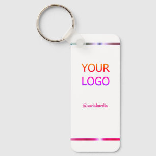 Llavero personalizado agregar su logotipo borde rosa rojo