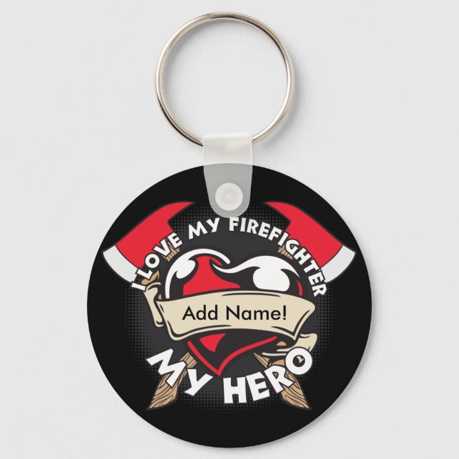 Llavero Personalizado ama a mi bombero (Anverso)