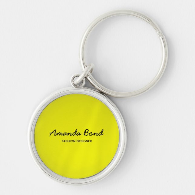 Llavero personalizado amarillo oscuro minimalista (Frente)
