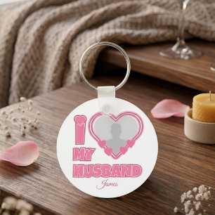 Llavero Personalizado Amo a Mi Esposa – Agregar Nombre y F