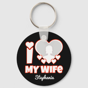 Llavero Personalizado Amo A Mi Esposa - Añadir Nombre y Fo