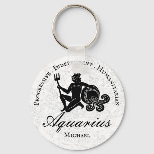 Llavero Personalizado Aquarius Zodiac Traits Astrología Bl