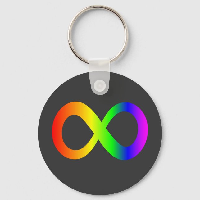 Llavero Personalizado Autismo Infinity Rainbow Symbol ID A (Anverso)