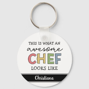 Llavero Personalizado Awesome Chef Gifts   Mejor Chef Cada