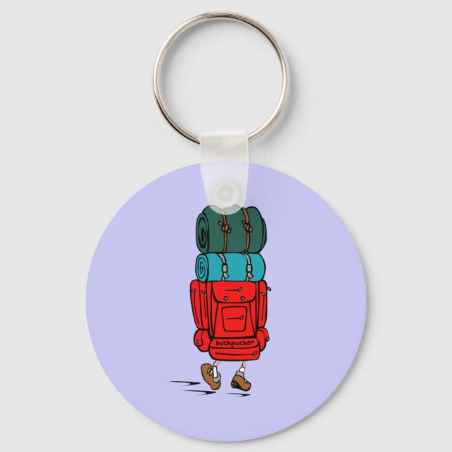 Llavero Personalizado azul Backpacker Hiker (Anverso)