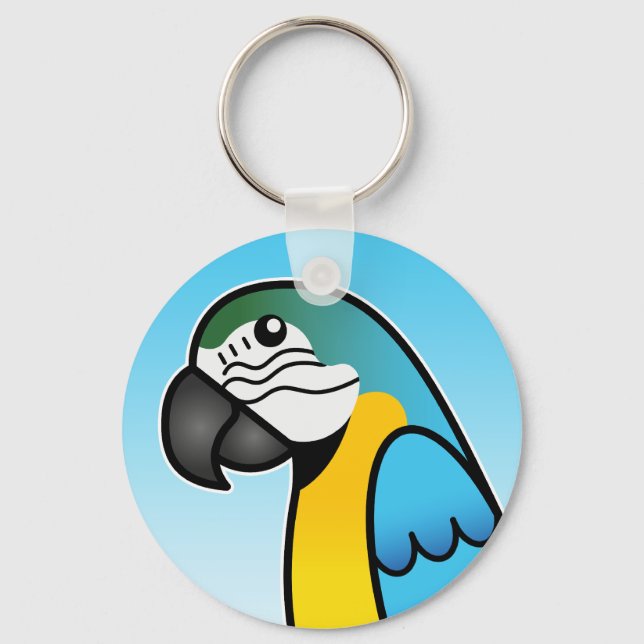 Llavero Personalizado Azul Y Amarillo Macaw Parrot Bird (Anverso)