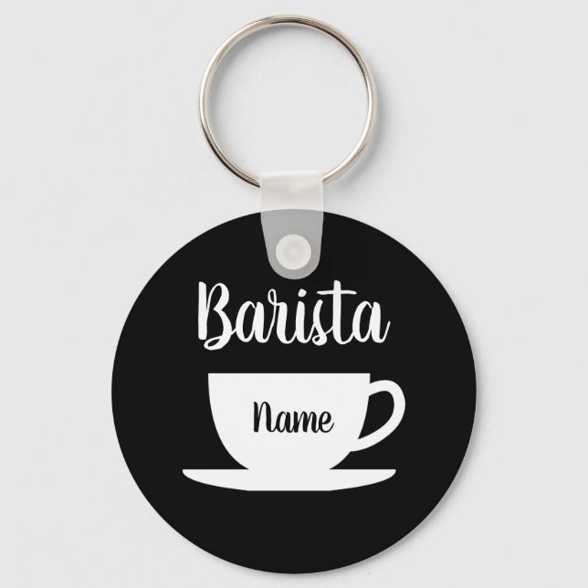 Llavero Personalizado barista nombre keychain para cafeter (Anverso)