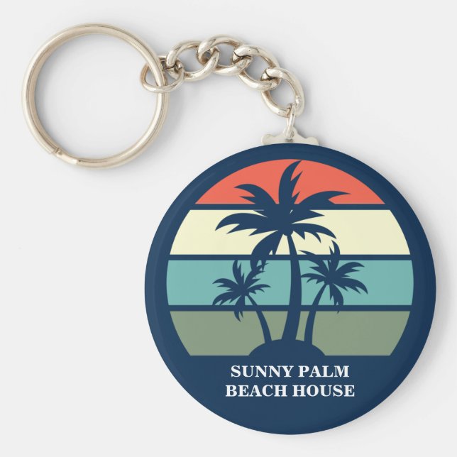 Llavero Personalizado Beach House Vacation Rental Blue Pal (Frente)