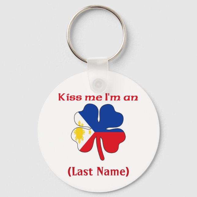Llavero Personalizado bésame, soy filipino (Anverso)