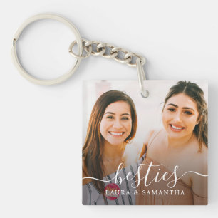 Llavero Personalizado Besties Names Photo