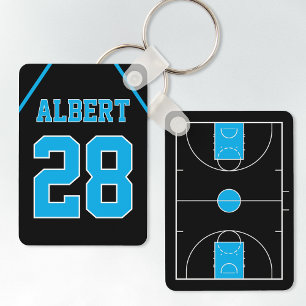 Llavero Personalizado Black & Blue Basketball Court y Jers