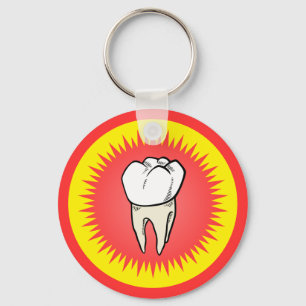 Llavero Personalizado Blanco Rojo Extraído Starburst Molar