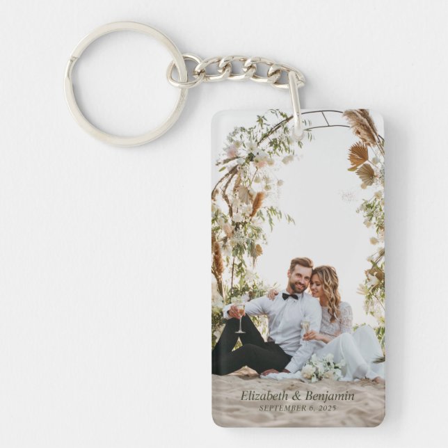 Llavero Personalizado Boda Keepsake Photo (Frente)