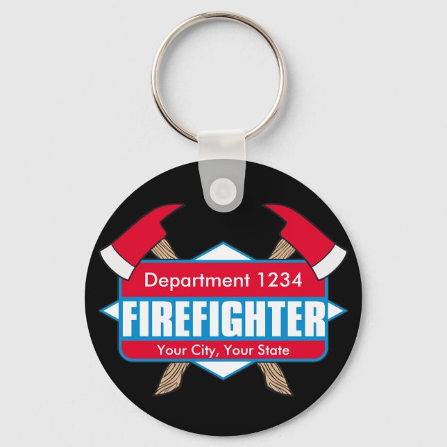 Llavero Personalizado Bombero con hachas (Anverso)