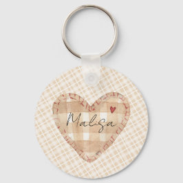 Llavero Personalizado bonito rústico corazón Tartarn patró