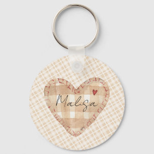 Llavero Personalizado bonito rústico corazón Tartarn patró
