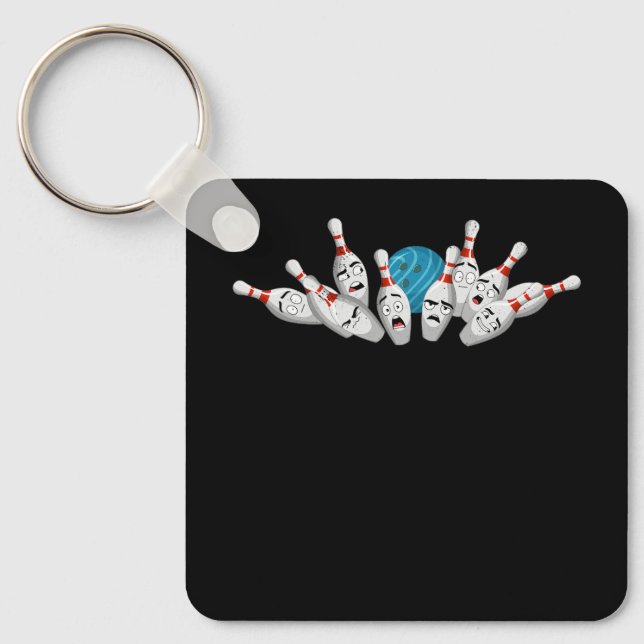 Llavero Personalizado Bowling Aterred Bowling Pins Funny S (Anverso)
