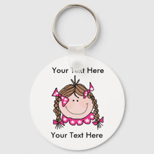 Llavero Personalizado Brown Hair Chica Keychain