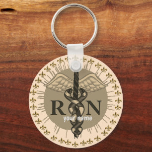 Llavero Personalizado Caduceus RN Enfermera