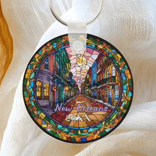 Llavero Personalizado Calle Bourbon Nueva Orleans con fech