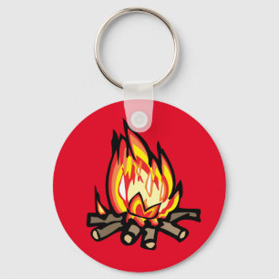 Llavero Personalizado Campfire quemando naranjas amarillo