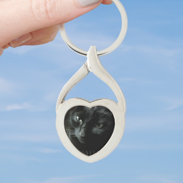 Llavero Personalizado Cat Photo Cute Heart Shaped Keychain (Just add your best friend's photo to this heart shaped keychain and let them be with you always)