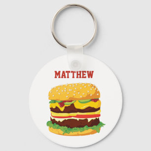 Llavero personalizado cheeseburger doble
