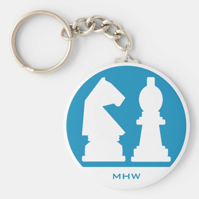 Llavero PERSONALIZADO CHESS monograma y cadenas de claves  (Frente)