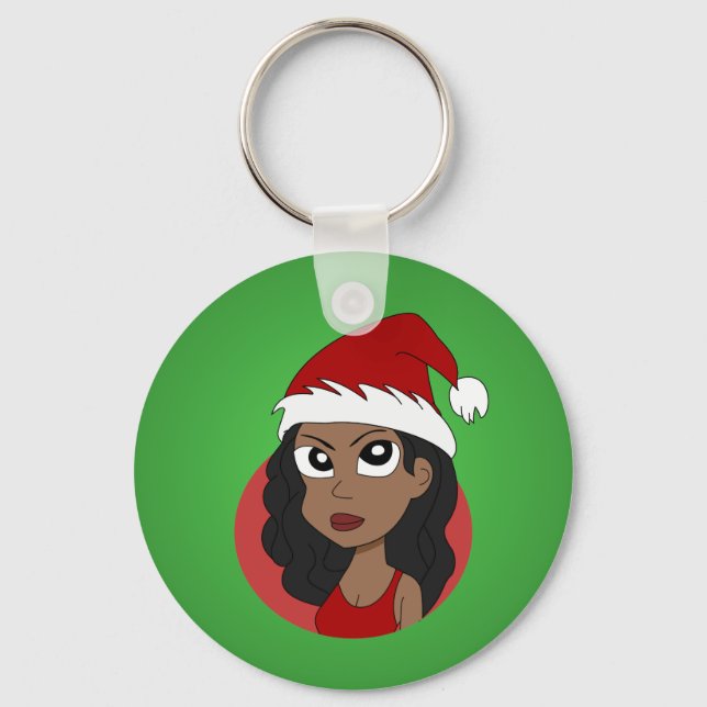 Llavero personalizado chica navidades (Anverso)