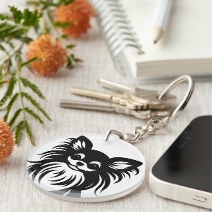 Llavero Personalizado chihuahua de pelo largo y cortado