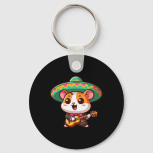 Llavero Personalizado Cinco De Mayo Hamster Mariachi Guita