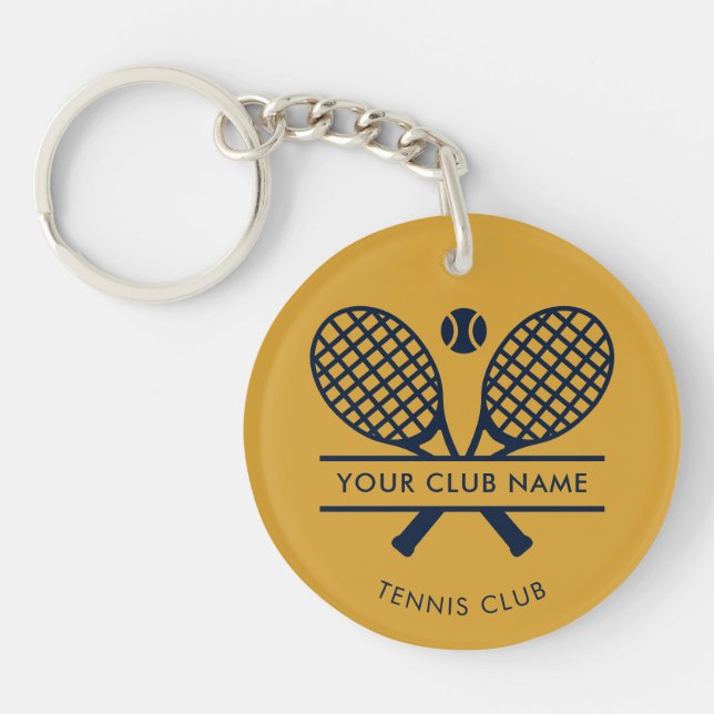 Llavero Personalizado Club Nombre Lawn Tennis Racket Icons (Frente)