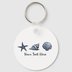 Llavero Personalizado Coastal Seashells Treasure Ocean Sum