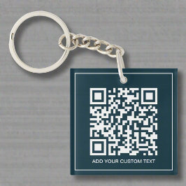 Llavero Personalizado código QR marca Business Navy Blue