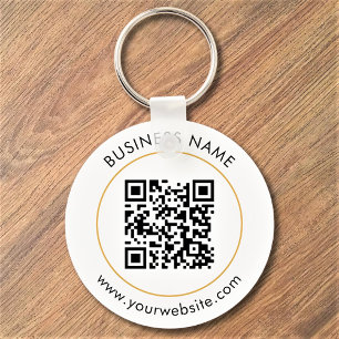 Llavero Personalizado Código QR Texto Moderno Negocio Blan