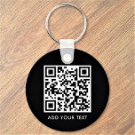 Llavero Personalizado Código QR Texto Moderno Negocio Blan<br><div class="desc">Cargue un código QR, agregue texto y cree fácilmente su cadena de claves personalizada. Haga clic en EDIT para cambiar el color de fondo o el color del texto. Puede TRANSFERIR este DISEÑO a otros productos de Zazzle y ajustarlo para que se ajuste a la mayoría de los artículos de...</div>