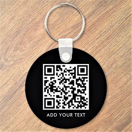 Llavero Personalizado Código QR Texto Moderno Negocio Blan
