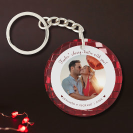 Llavero Personalizado con código de cereza El día de San V