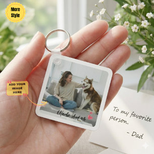 Llavero personalizado con foto de mascota y corazó