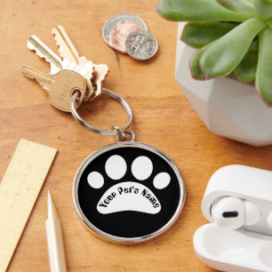 Llavero personalizado con huella de pata de perro