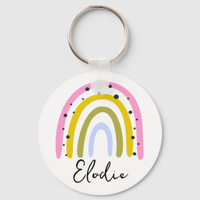 Llavero Personalizado con Nombre Arcoíris Regalo P (Anverso)