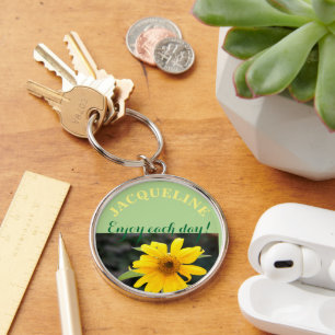 Llavero Personalizado Con Nombre De Girasol