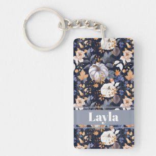 Llavero Personalizado con Patrón de Calabaza